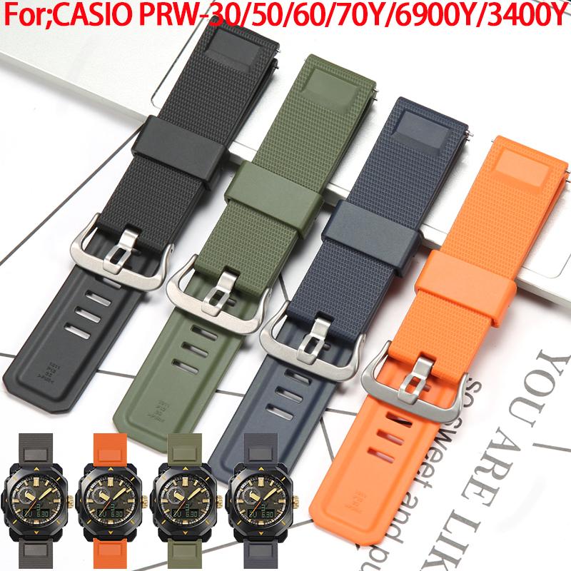 Řada PRW-61 PRW-6900Y Řemínek Pro Casio PROTREK PRW-6800 PRW6900 PRW-3400 Pánské TPU Voděodolný Náhradní Pásek Hodinkové Příslušenství