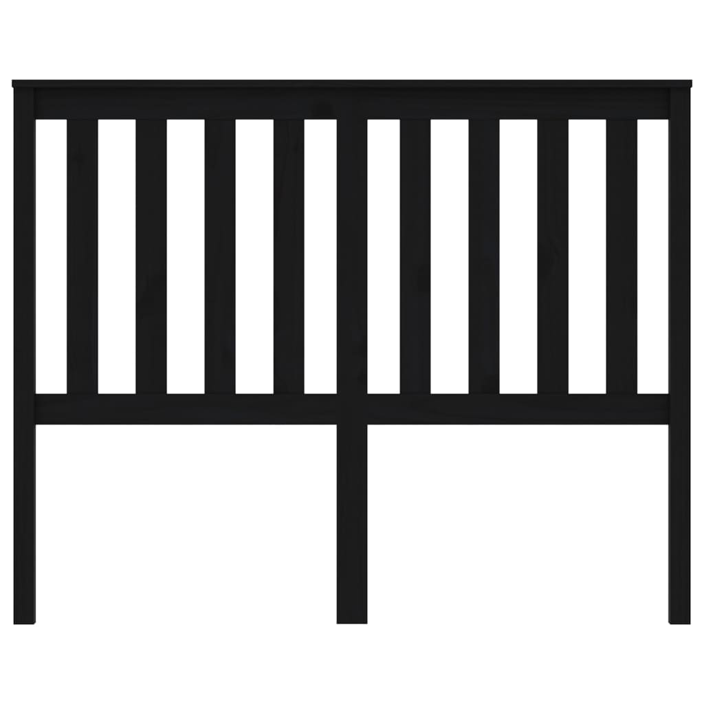 Headboard Black 126x6x101 Cm Solid Pine Wood