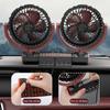 Car Fan Double Head USB Fan for Car, Vehicle Cooling Fan Brushless Motor 3 Speed, 360Rotation, for Car Dashboard