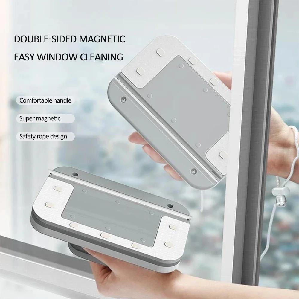 Magnetic Window Cleaner Brush Double-Side Automatic Water Discharge Wiper Glass Window Brush Cleaning Office Household Tools