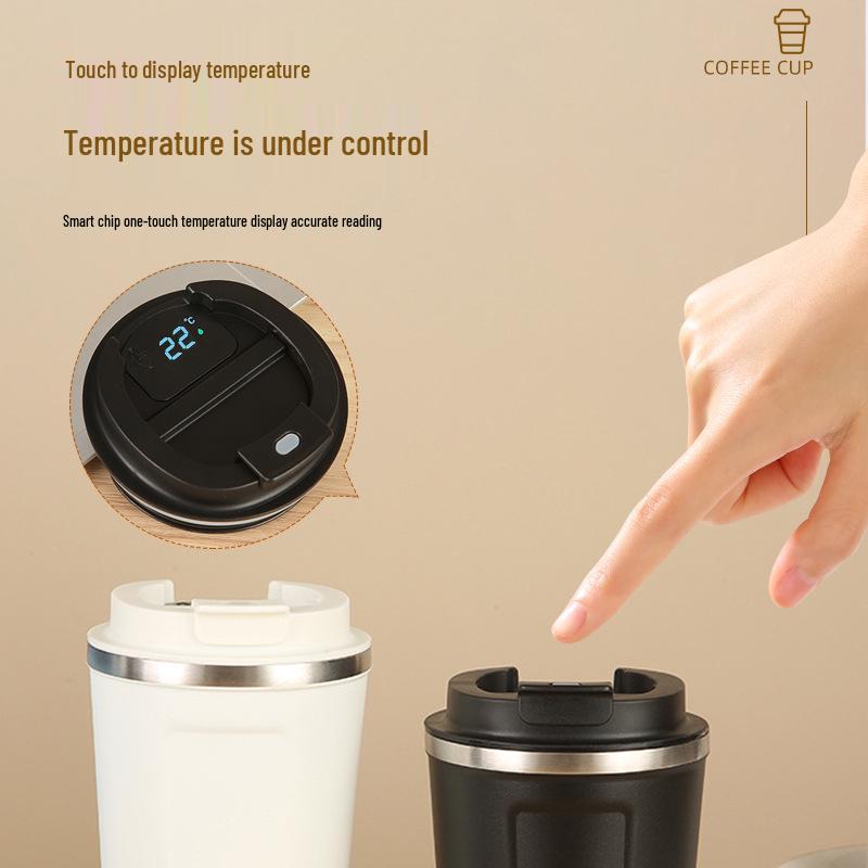 Tazza da Caffè Termica in Acciaio Inossidabile con Display Intelligente - Portatile per Esterni e Pronta per Essere Regalata