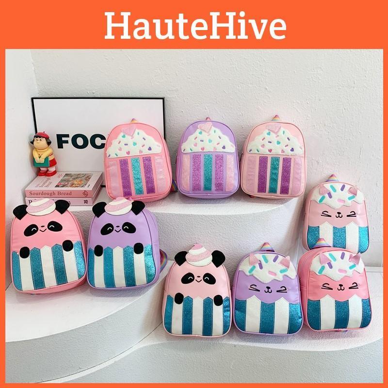 Line Cartoon Panda Girls Toddler Backpack With Fashion Sequins For School Use