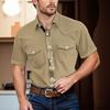 Men'S Fashionable Lapel And Shoulder Length Short Sleeved Casual Top