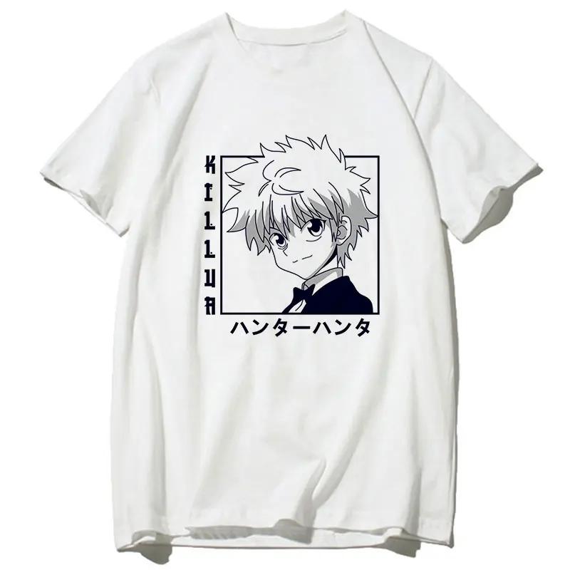 90s Japanese Anime Hunter X Hunter Unisex T-shirt Graphic Men Harajuku Kawaii Killua Tshirt Funny Hisoka T Shirt Tops Tees Male