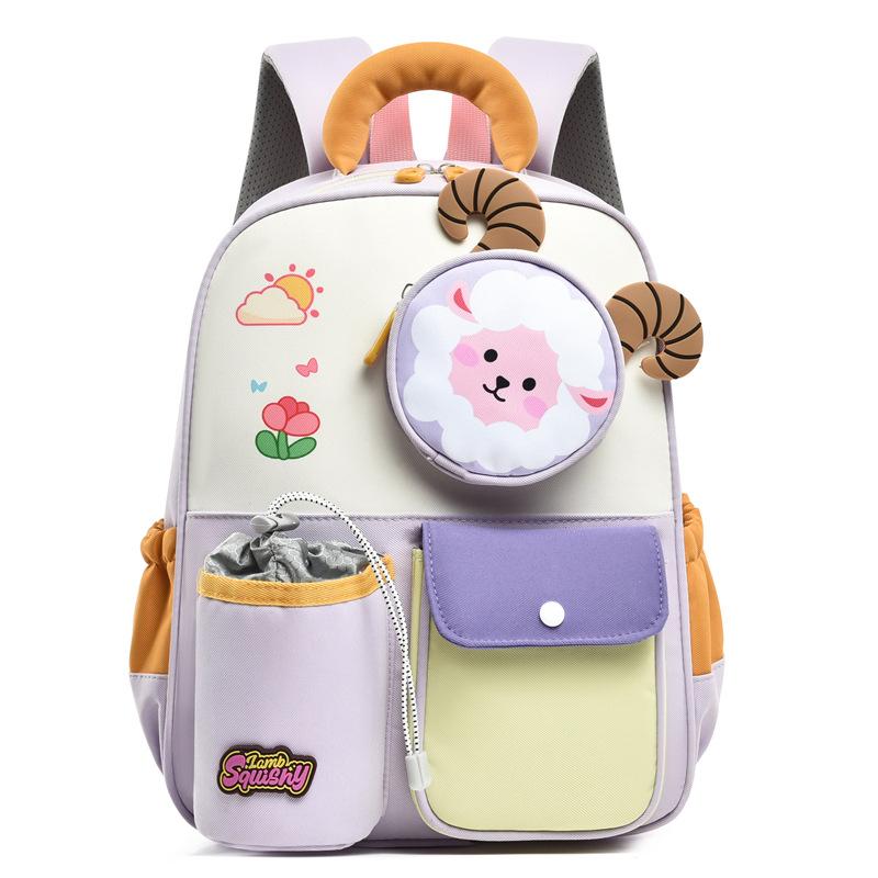 School bag new children's preschool love cartoon bag first grade children double shoulder back