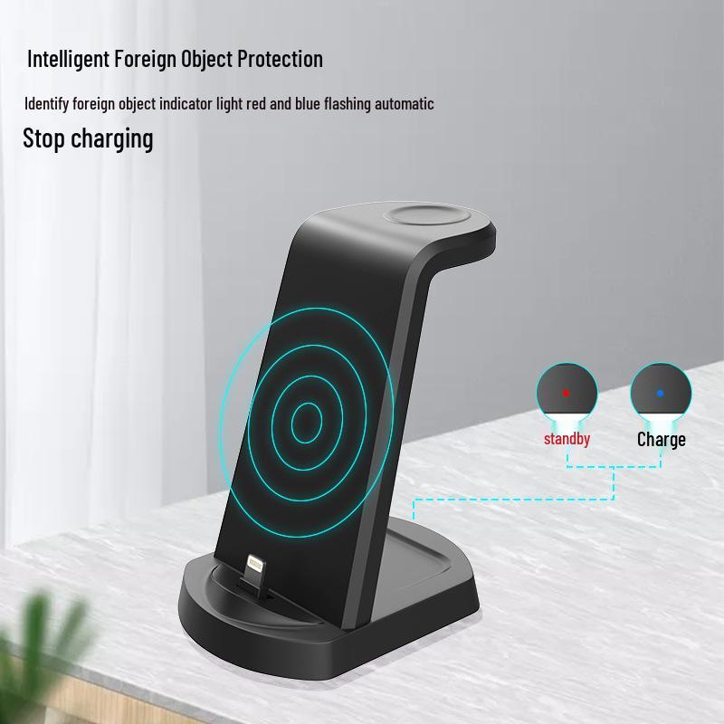 3-in-1 Wireless Charger Stand for iPhone, Apple Watch, and Earbuds