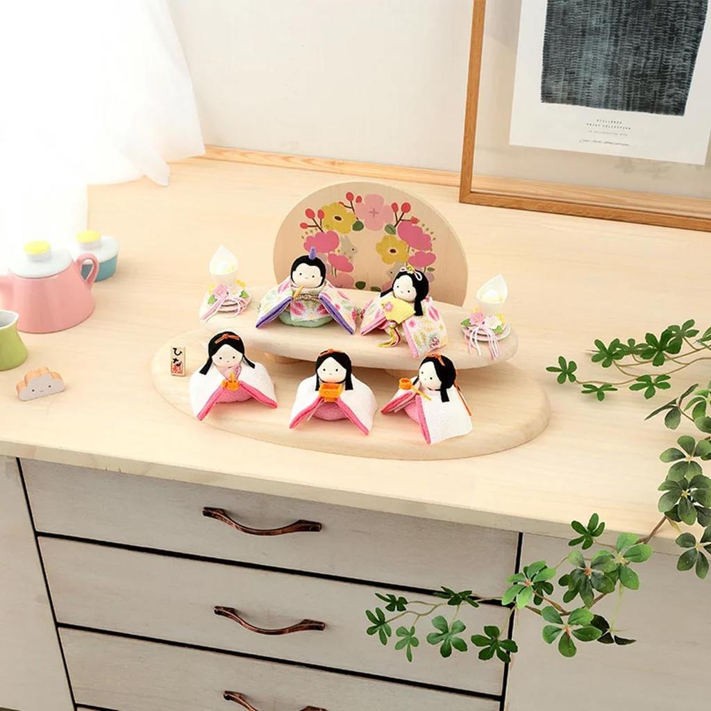 Muñeca Hina compacta Muñeca Hina Decoración escalonada Hina Decoración Ryukodo Pedido especial Poteri Hina Juego de soporte de decoración de madera con diamantes de imitación