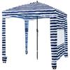 Tenda de Praia, 1,83 x 1,83 m Toldo de Praia com Parede Lateral, Proteção UPF 50+ Tenda Cabana de Montagem Fácil com Bolsos de Areia, Abrigo Solar Portátil