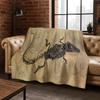 Ancient Creatures Dinosaur Ammonite Fossil Art Flannel Blanket,Cozy Soft Throw Blanket for Home Bedroom Bed Sofa Cover Gift Kid