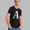 Fashion T-shirt White English Letter Font A B C D E F G Short Sleeve Tops O-neck Black Casual T-shirt Clothing Commuter Tops
