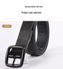 Men's Plus Size Genuine Leather Reversible Belt with Rotating Pin Buckle - Casual and Versatile.