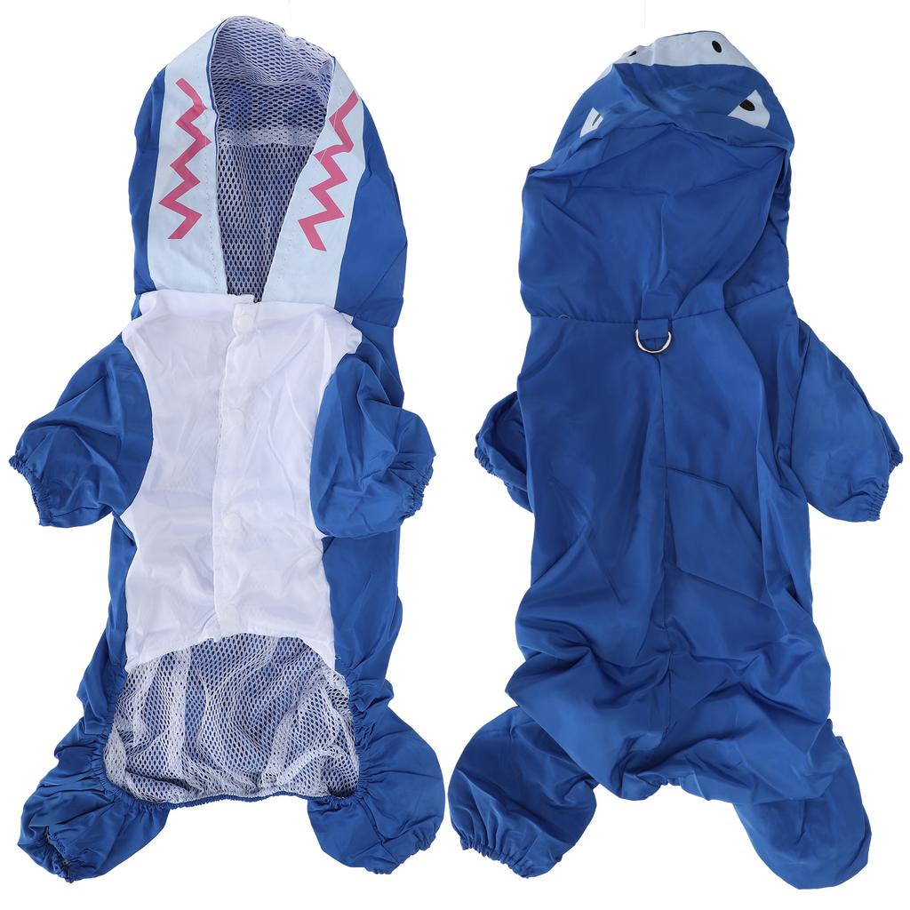 Dog Cute Raincoat Hooded Cloak Rain Jacket Cover Waterproof Polyester Pet Wearing Clothing