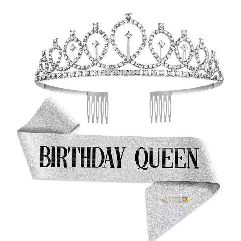 Handcrafted Birthday Sash and Crown Set - Premium Rose Gold Accessories for Celebrations