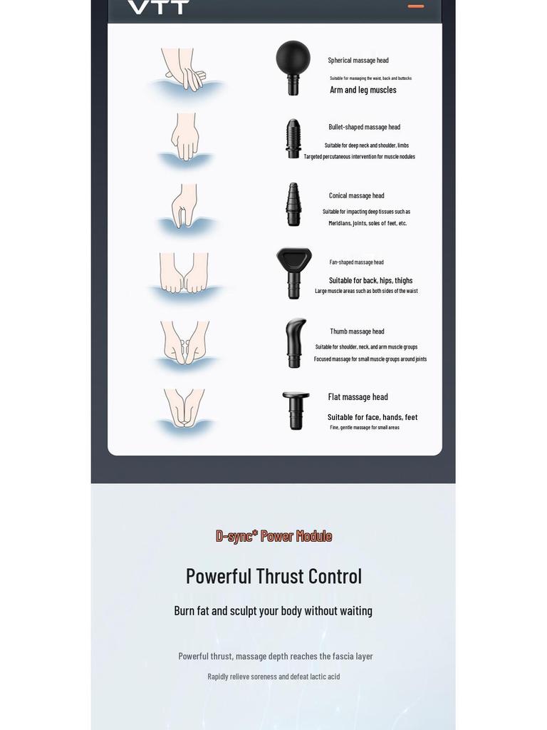 VTT Professional Mini Fascia Gun: Multifunctional Electric Muscle Massager for Neck