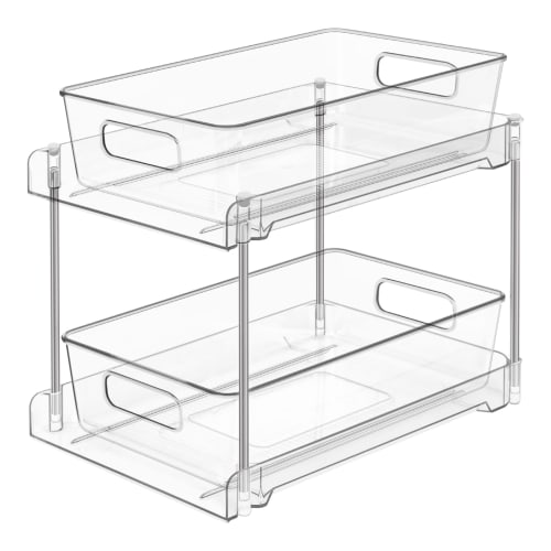 LAMPTOP Under-Sink Storage Rack, Sliding Kitchen Storage Rack, Bathroom Storage Rack, Kitchen Drawer Storage Shelf, Under-Sink Storage Rack, Easy Asse