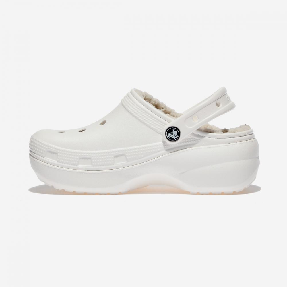 Crocs Классические женские сабо на платформе с подкладкой белый цвет 250 — фото 4