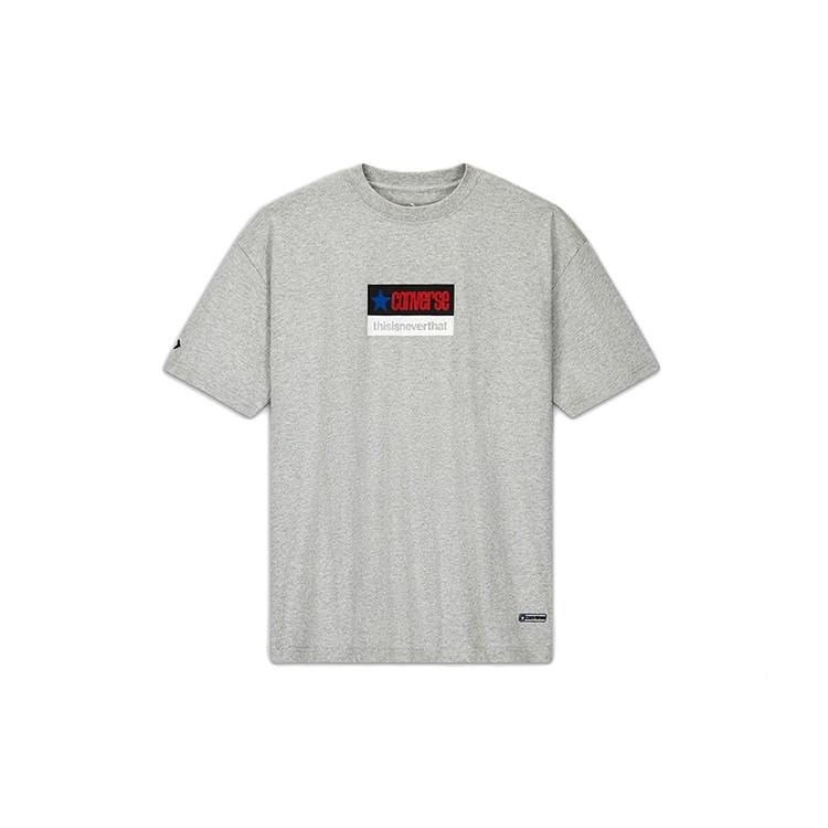 Men s Converse x Thisisneverthat Crossover Logo Printing Sports Round Neck Short Sleeve light grey 10022709-A02 M