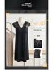 French Ice Silk Nightgown with Built-in Bra, Cool Silky Touch, Short Sleeve, Lightweight Home Wear, Sexy Pajamas