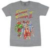 Street Fighter II Adult New T-Shirt - 6 Fighter Stance Under II Logo