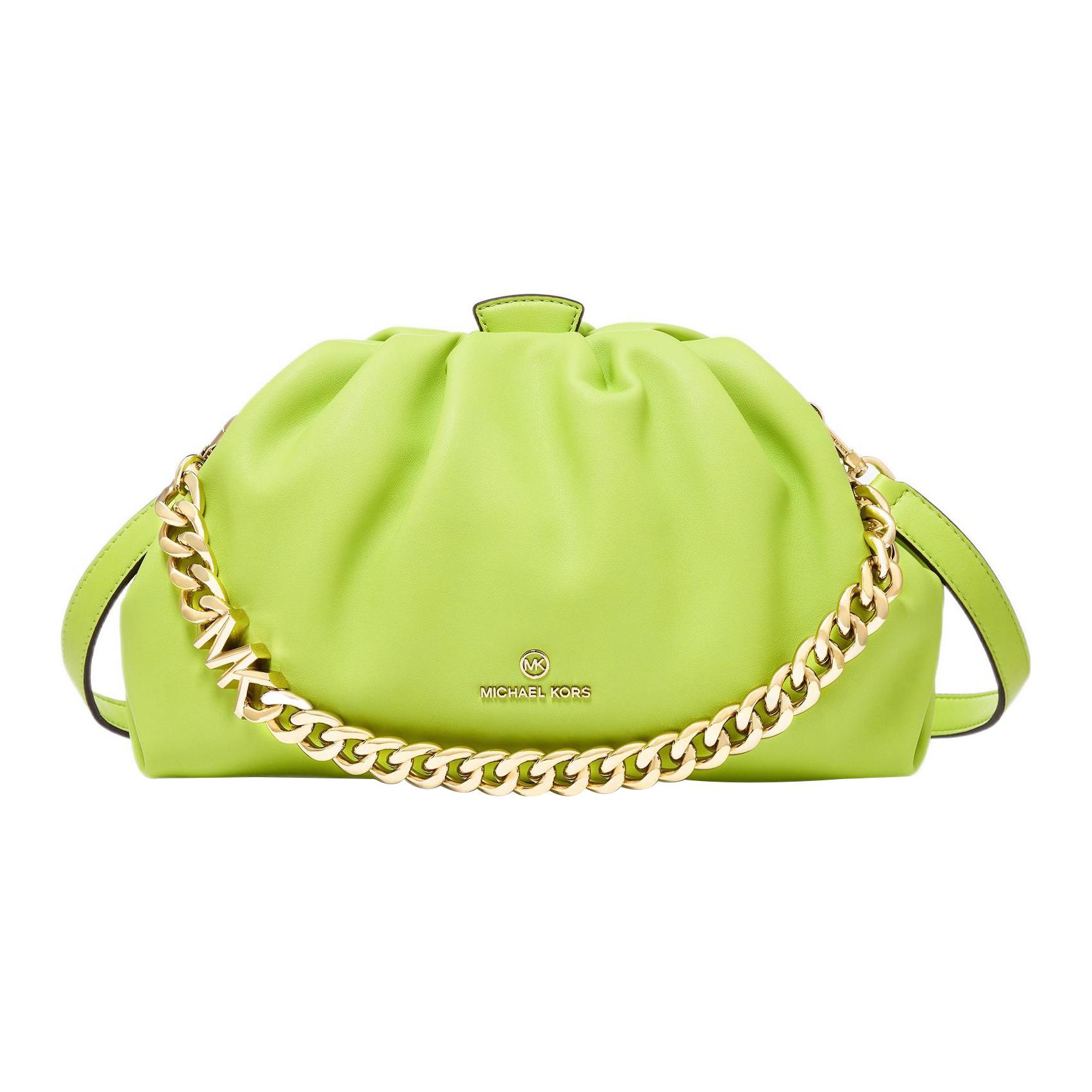

Michael Kors Solid Color Cloud Shape Fashion Metal Commuter Large Capacity Chain Shoulder Bag Women Shoulder Bag Lime 32S2L7NC0V-388 Basic Set (Bag+Dust Bag)