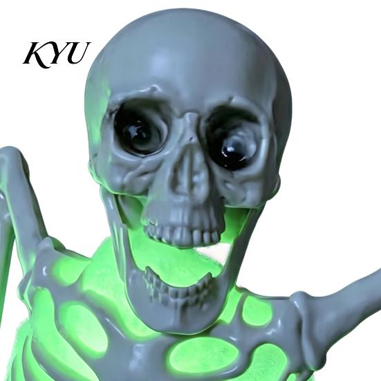 Halloween Holiday Gift Half Body Skeleton Decoration, Realistic Spooky Light Up Plastic Theme Party Supplies for Graveyard, Haunted House, Outdoor