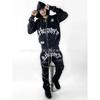 Unisex Hip Hop Hoodie Sweatpants Set Loose Fit Long Sleeve Casual Wear