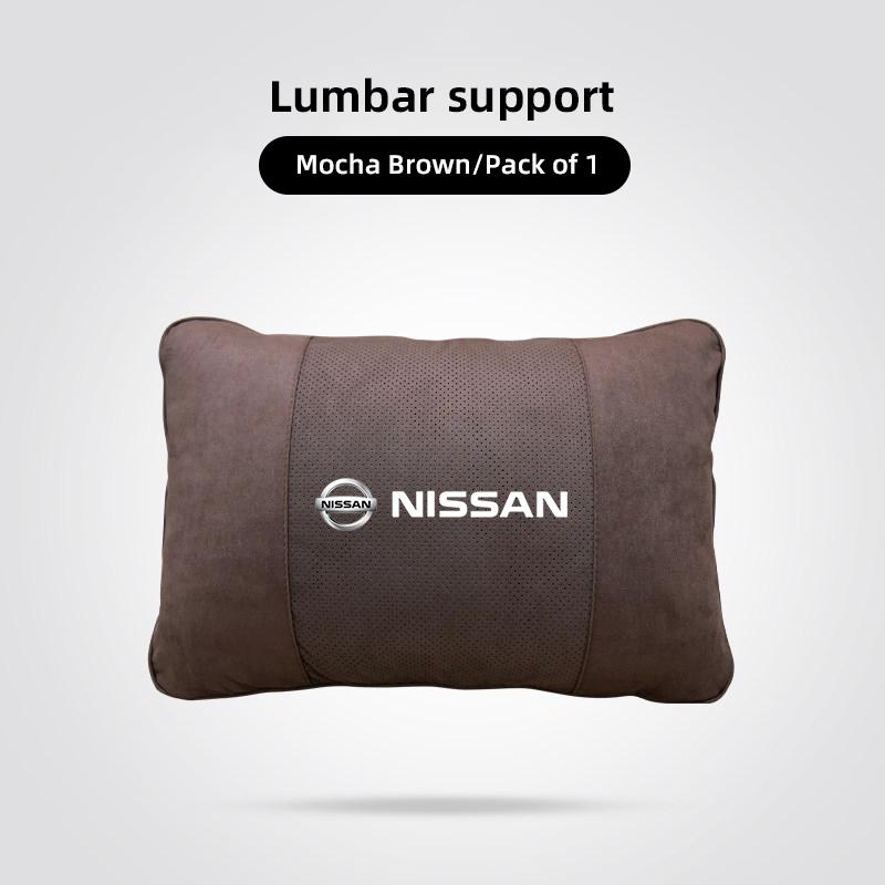 Suede Car Headrest Seat Back Cushion Comfortable Memory Foam For Nissan Qashqai J11 J12 Sylphy N7 Teana Note Navara Juke GTR Y62