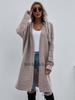 Autumn and Winter Long Cardigan Solid Color European Beautiful Women's Knitted Women's Fashion Sweater Women