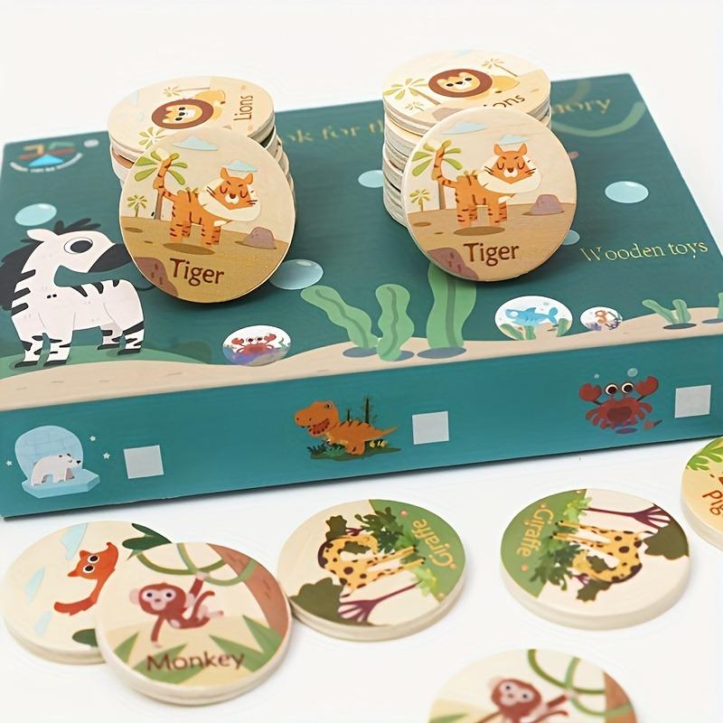 Wooden Dinosaur Memory Matching Game Puzzle Dinosaur Find The Same Toy