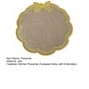 Placemat with Petal Shape And Bow Embroidery Table Mat Round Heat Insulation Non-Slip Oil Resistant Placemat for Dining Room