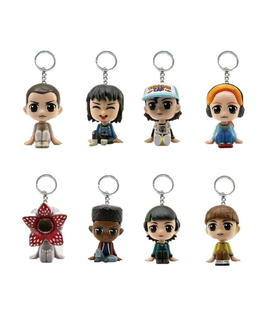 Stranger ELEVEN Demogorgon DUSTIN Barb Steve Robin Keychain Toy Vinyl Figure Pocket Things Keychain Model Gifts