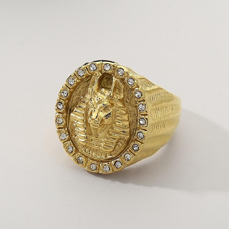 

Винтажное кольцо большого размера в стиле панк для мужчин из нержавеющей стали с цирконом, кольцо на палец, персонализированное трендовое украшение 12