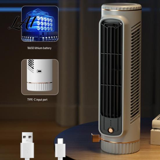 Travel Air Conditioner Quiet Tower Fan Cordless Desktop Portable Conditioner Adjustable 3