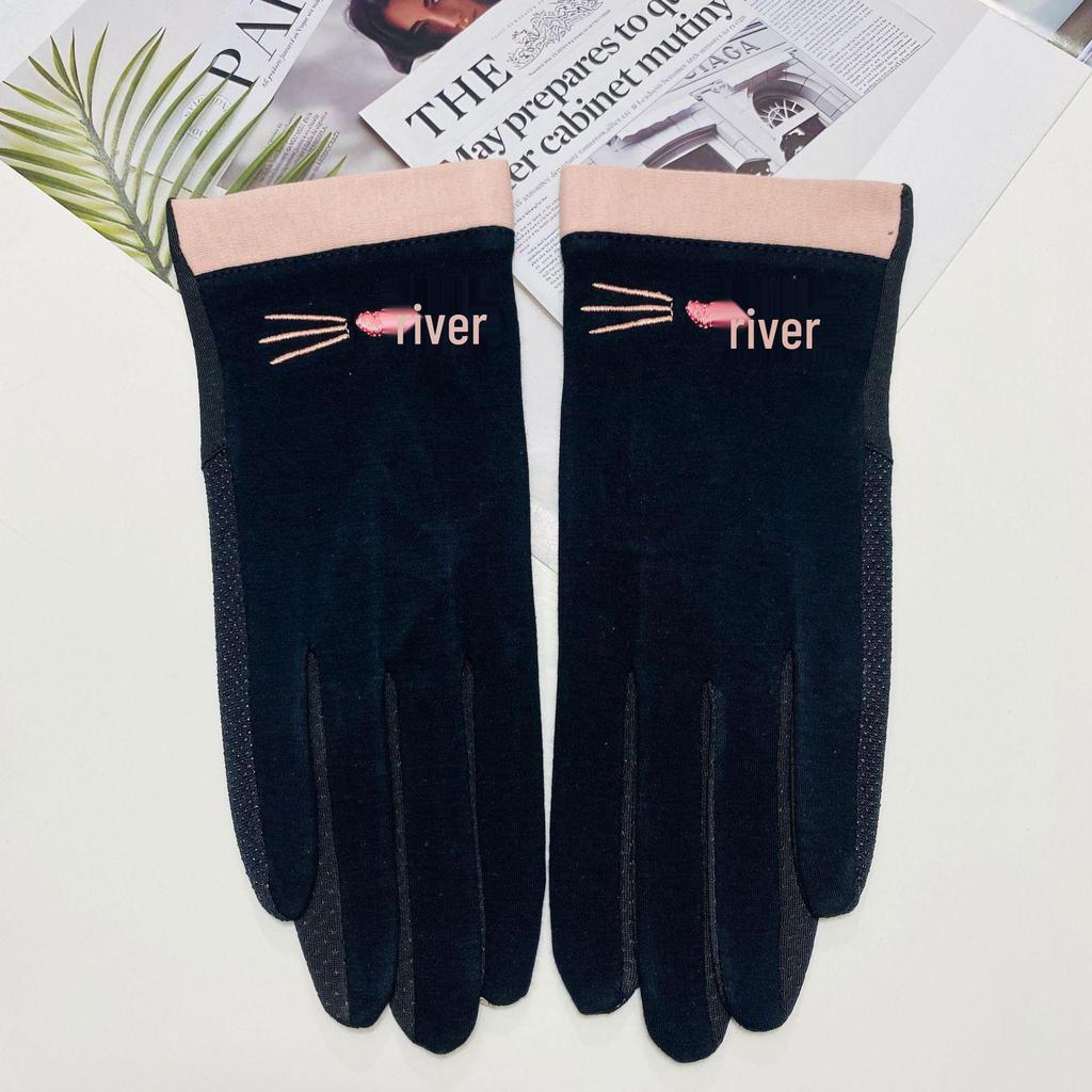 Women's Thin Cotton Summer Sun Protection Gloves - Outdoor, Cycling, Touchscreen, Driving, UV Shield