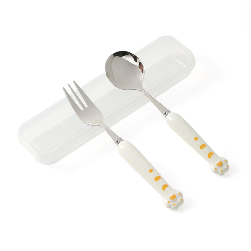 Kookkookhorang Portable Spoon and Fork Set (White)