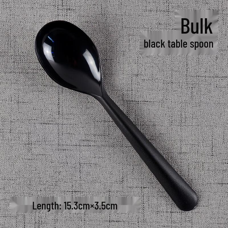 CHULV Disposable Black PS Plastic Spoons