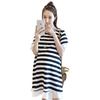 Maternity A-Line Striped Summer Dress: Loose, Short-Sleeved, Mid-Length, Plus Size