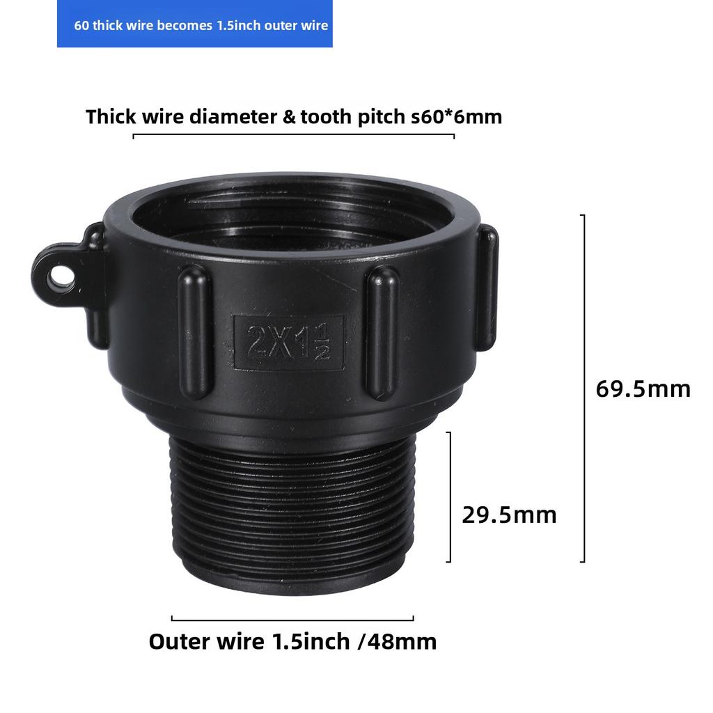 IBC Tank Adapter S60 X 1/2" 3/4' 1" 1.5 2" 63/75/80/100mm Thread Connector Ton Barrel Connect 1000 Liter IBC Tank Fitting