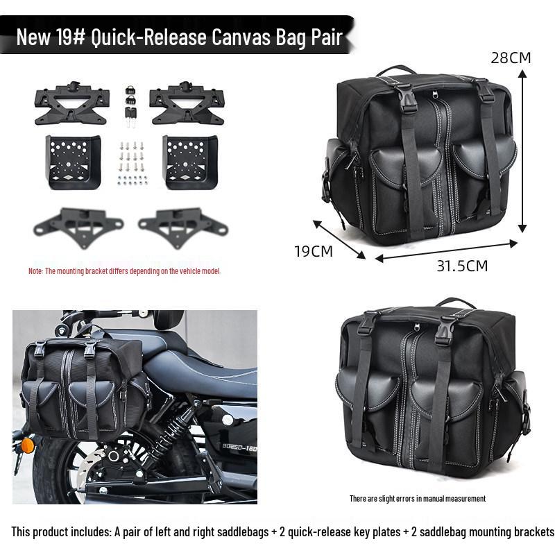 CU625 Ginger Grey Canvas Motorcycle Saddle Bag: Retro, Waterproof, Large Capacity. Flash 300 Saddle Bag