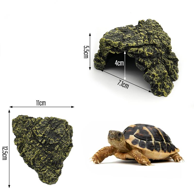Reptile Hiding Cave Lizard Snake Turtle Hide Rest Cave Reptiles Basking Hide Habitat Aquarium Lizard Feeding Box Decoration