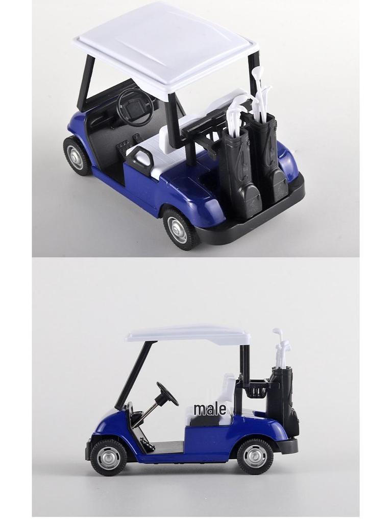 Golf Car Alloy Model with Pull-Back Function - Cute Design, 3 Colors, Mixed Pack.