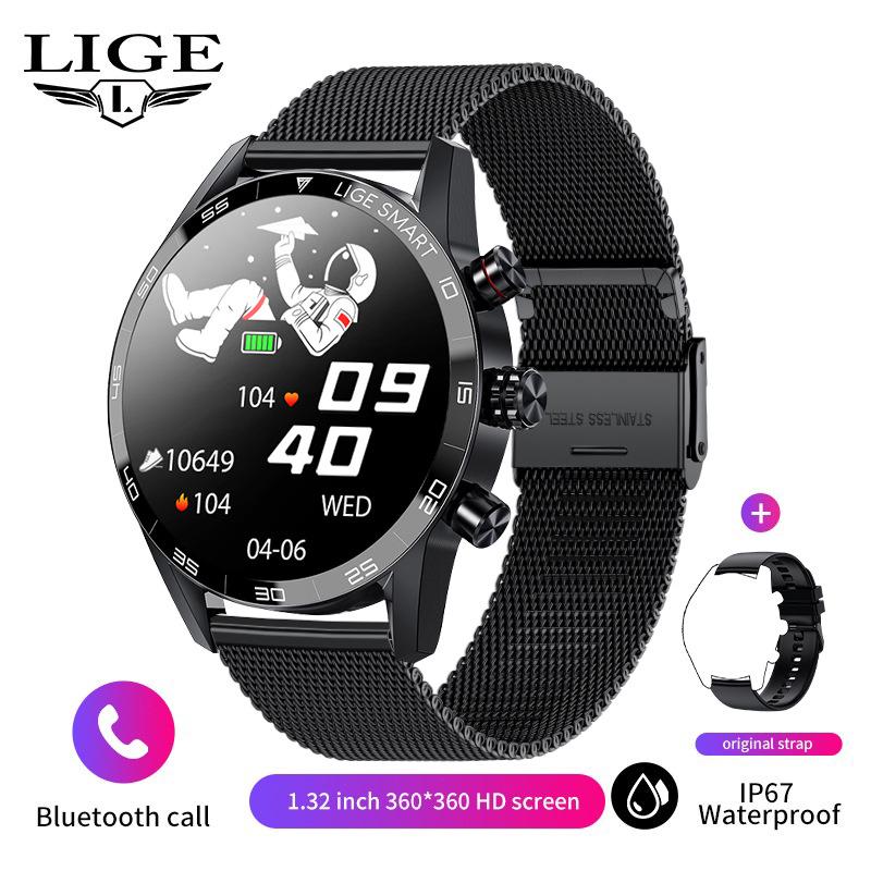 Men's Large-Screen Round Dial Smartwatch with Multi-Functionality and Bluetooth Calling