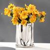 1PC Gold Plated Vase Creative Flower Vase Luxury Aesthetic Room Decoration Ornament for Living Room 3 Sizes