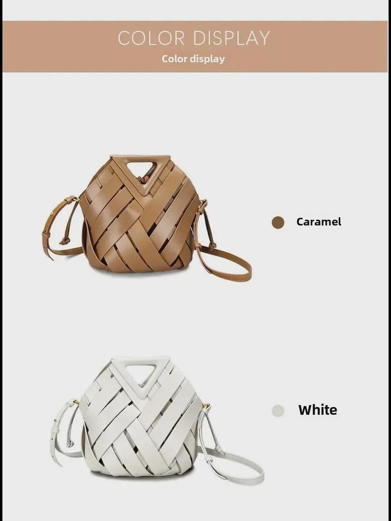 Sac à bandoulière et à bandoulière élégant en cuir tressé triangulaire pour femmes et enfants