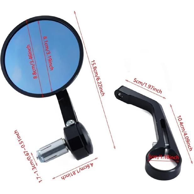 Motorcycle Rearview Mirrors for Royal for Enfield for Bullet for Meteor/for Classic 350 500 for Interceptor 650 Motorcycle Bar End Mirrors Retro