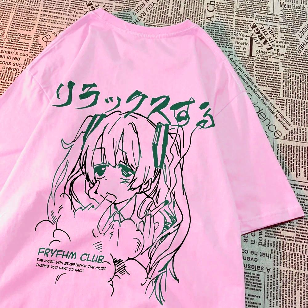 Fashion Cartoon WoUnisex TShirts Cute Girl Figure Printed Streetwear Soft Breathable Summer Street Female Casual Clothing