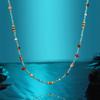 Luxury Turquoise Beaded Necklace - Women's Niche Clavicle Choker with Rice Beads
