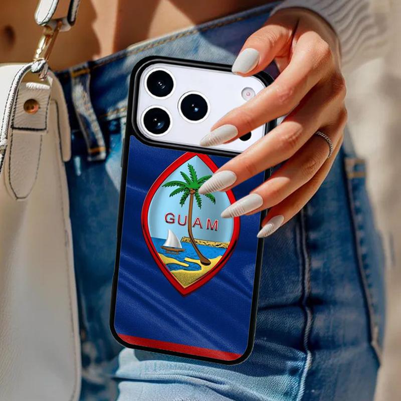 Guam Flag Phone Case For iPhone 17 Air 14 15 13 12 Max Cover For Apple 14 15 16 16e 11 Pro Max Plus