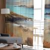 Landscape Clouds Stones Bedroom Transparent Sheer Curtains Holiday Decoration Window Voile Tulle Curtain