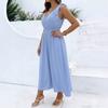 2026 New Summer Sexy Waist V-neck Bow Shoulder Strap Temperament Loose Dress